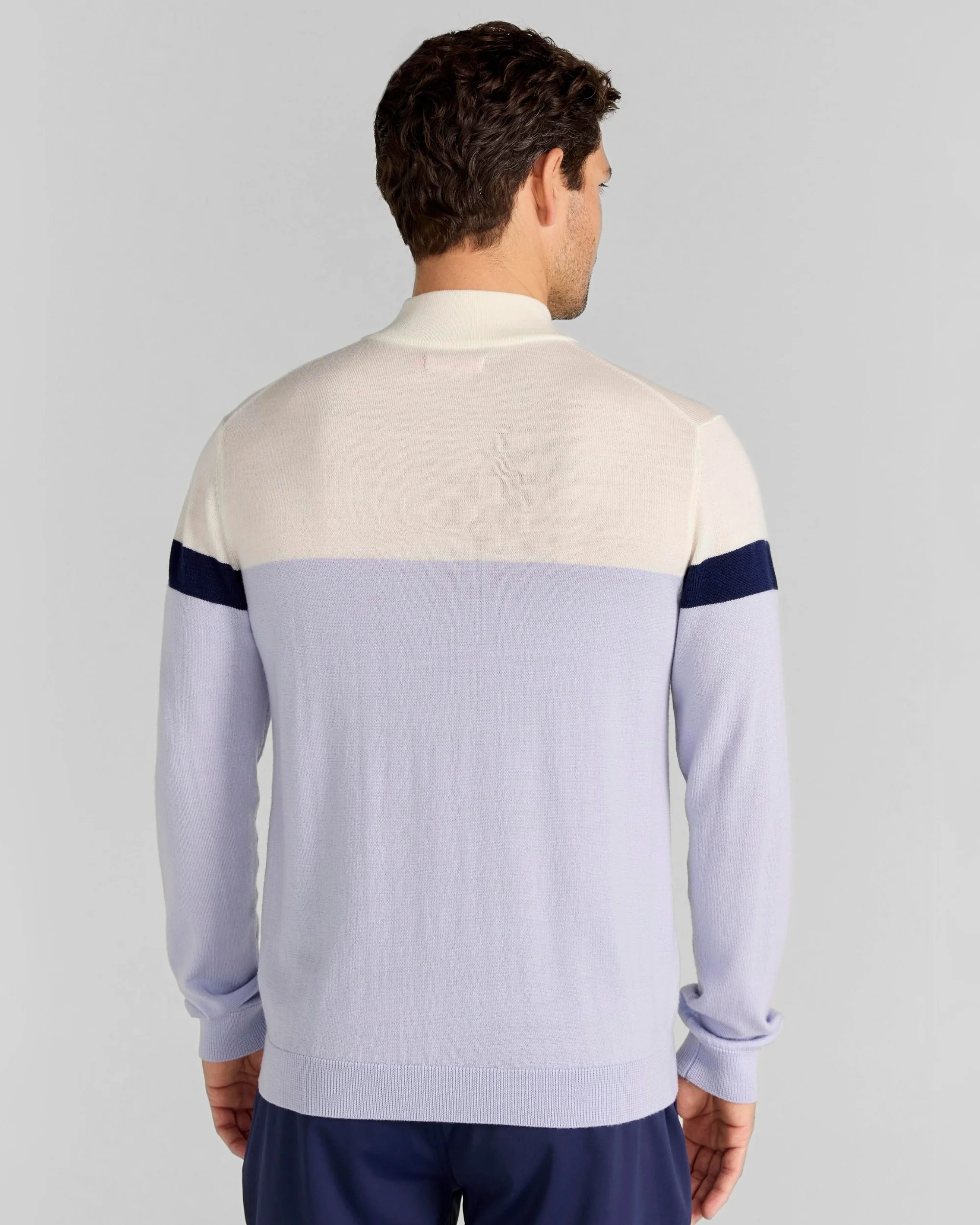 Monde Merino Quarter-Zip in Blue Lavender - Image 4