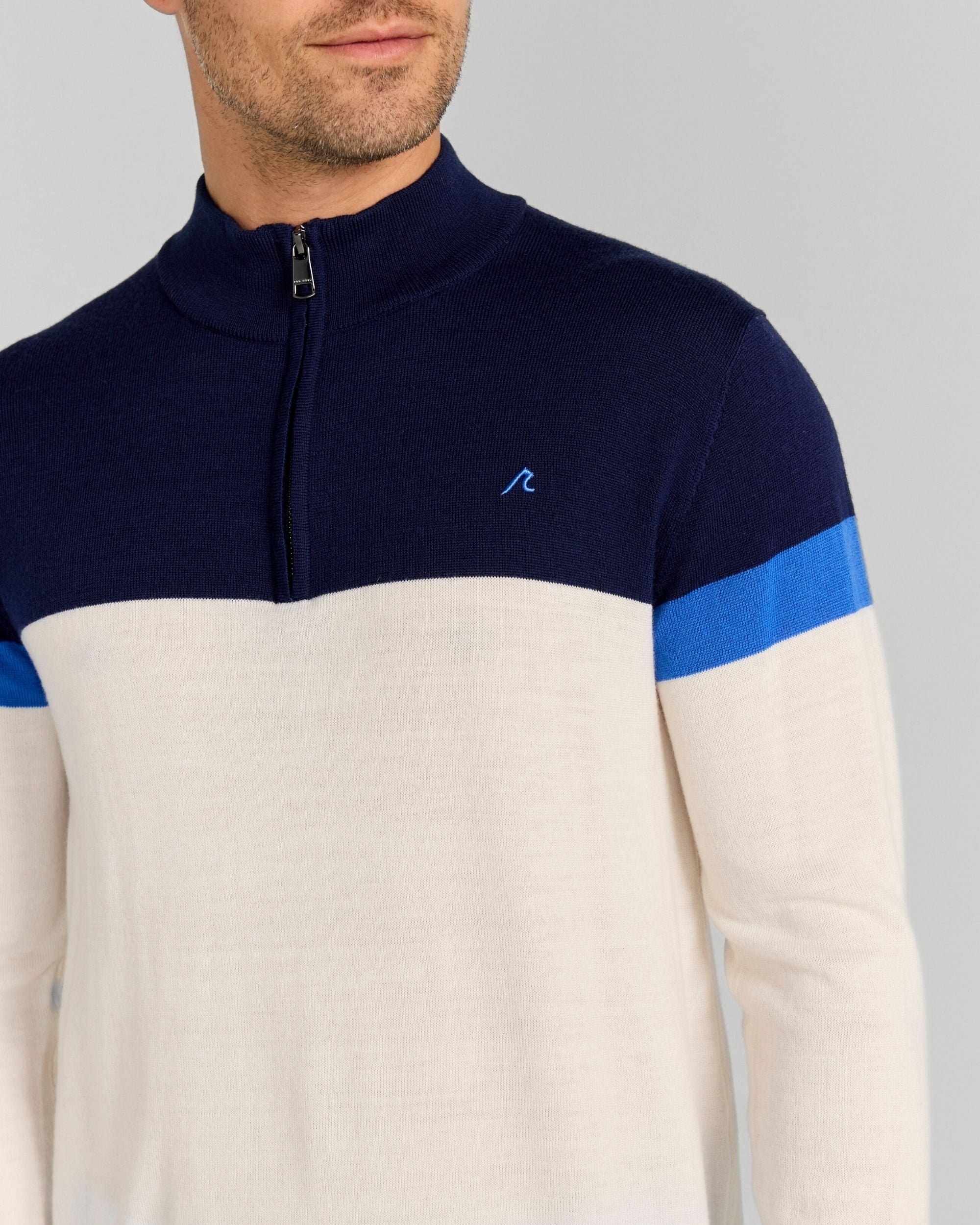 Monde Merino Quarter-Zip in Cream - Image 3