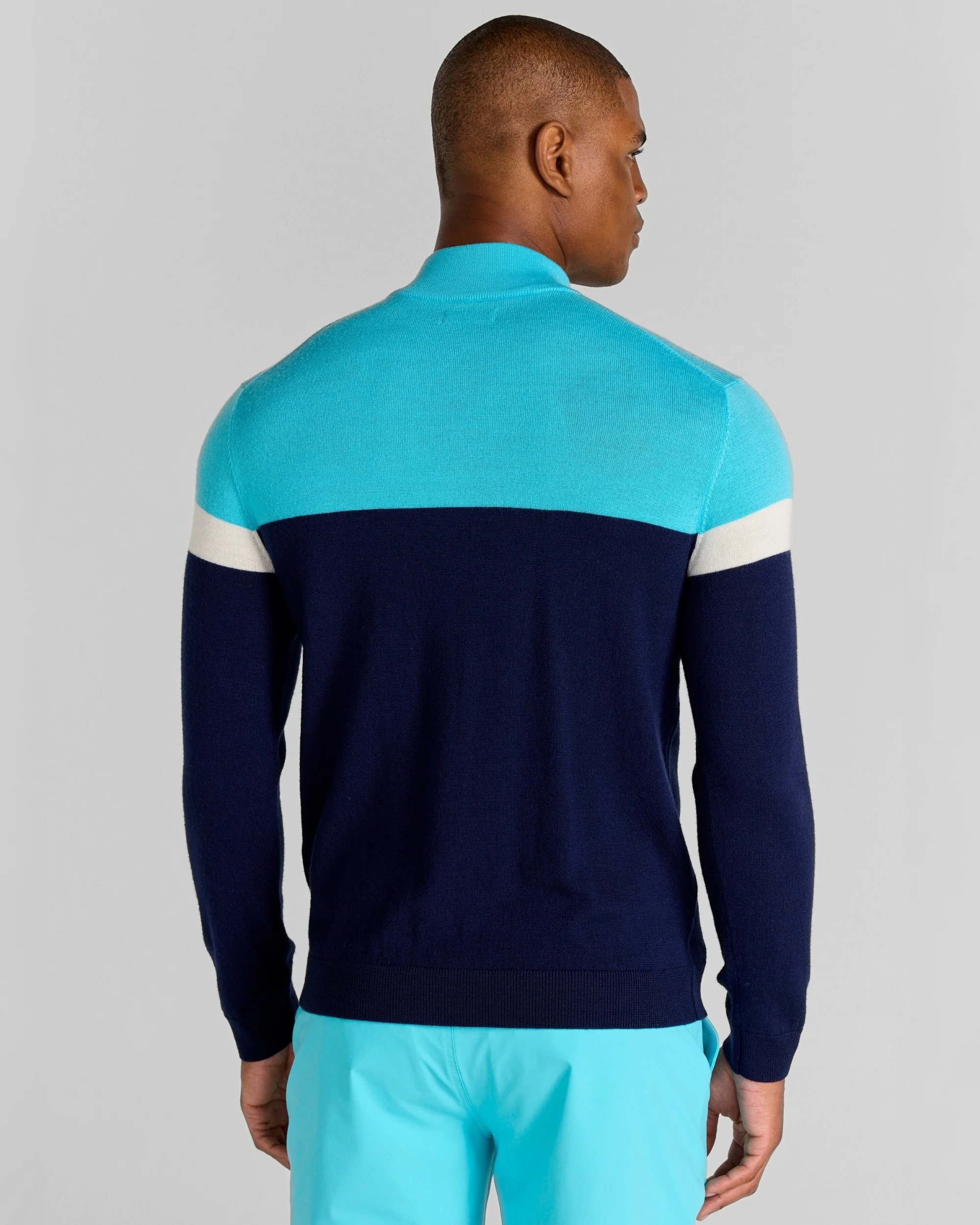 Monde Merino Quarter-Zip in Midnight Navy - Image 3