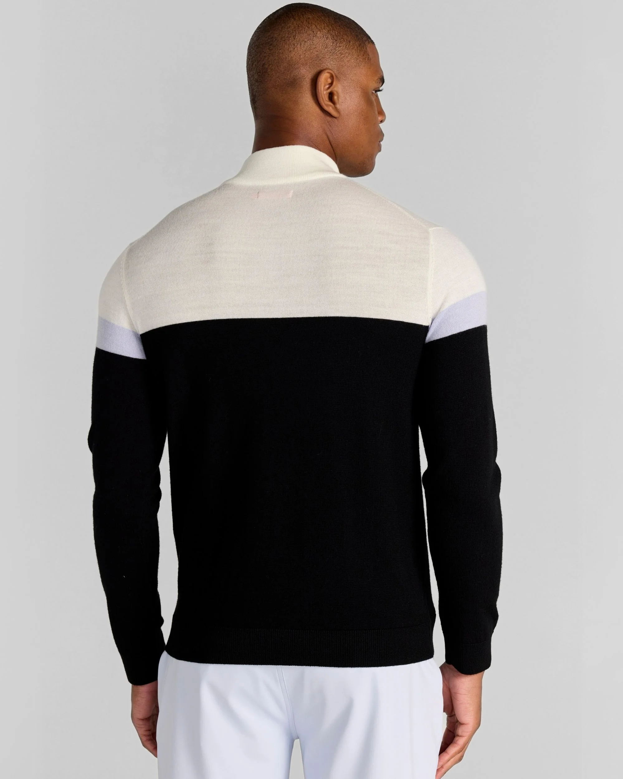 Monde Merino Quarter-Zip in Tuxedo - Image 4